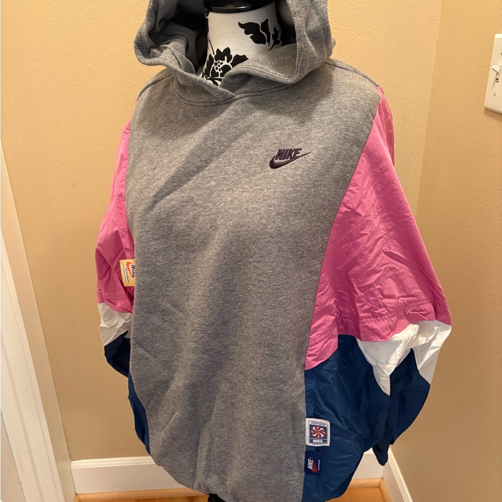 Nike Colorblock Hoodie - Gray, Pink, Blue